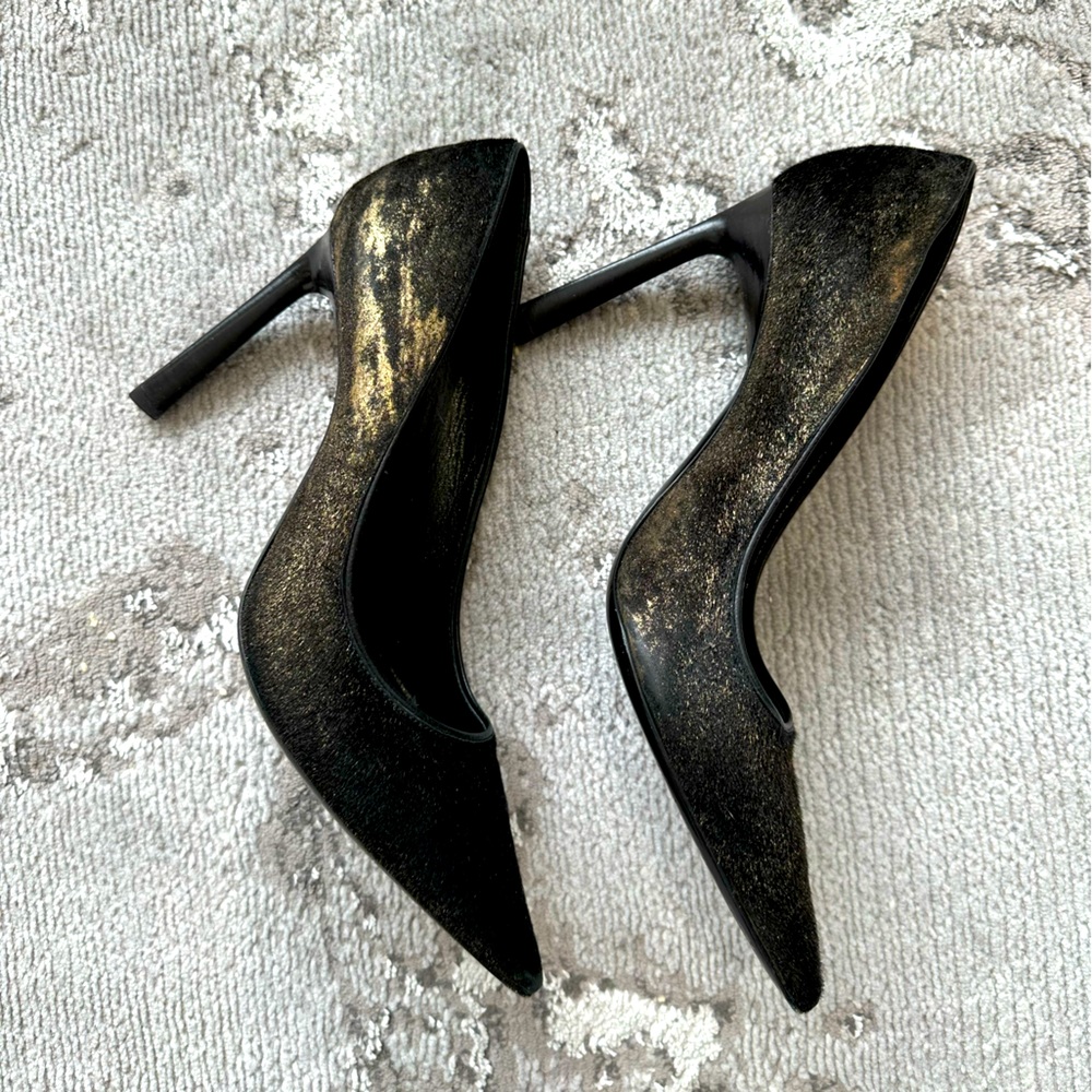 Authentic LANVIN Metallic Gold (Pony Hair) Pumps size 37.5 - Picture 8 of 12